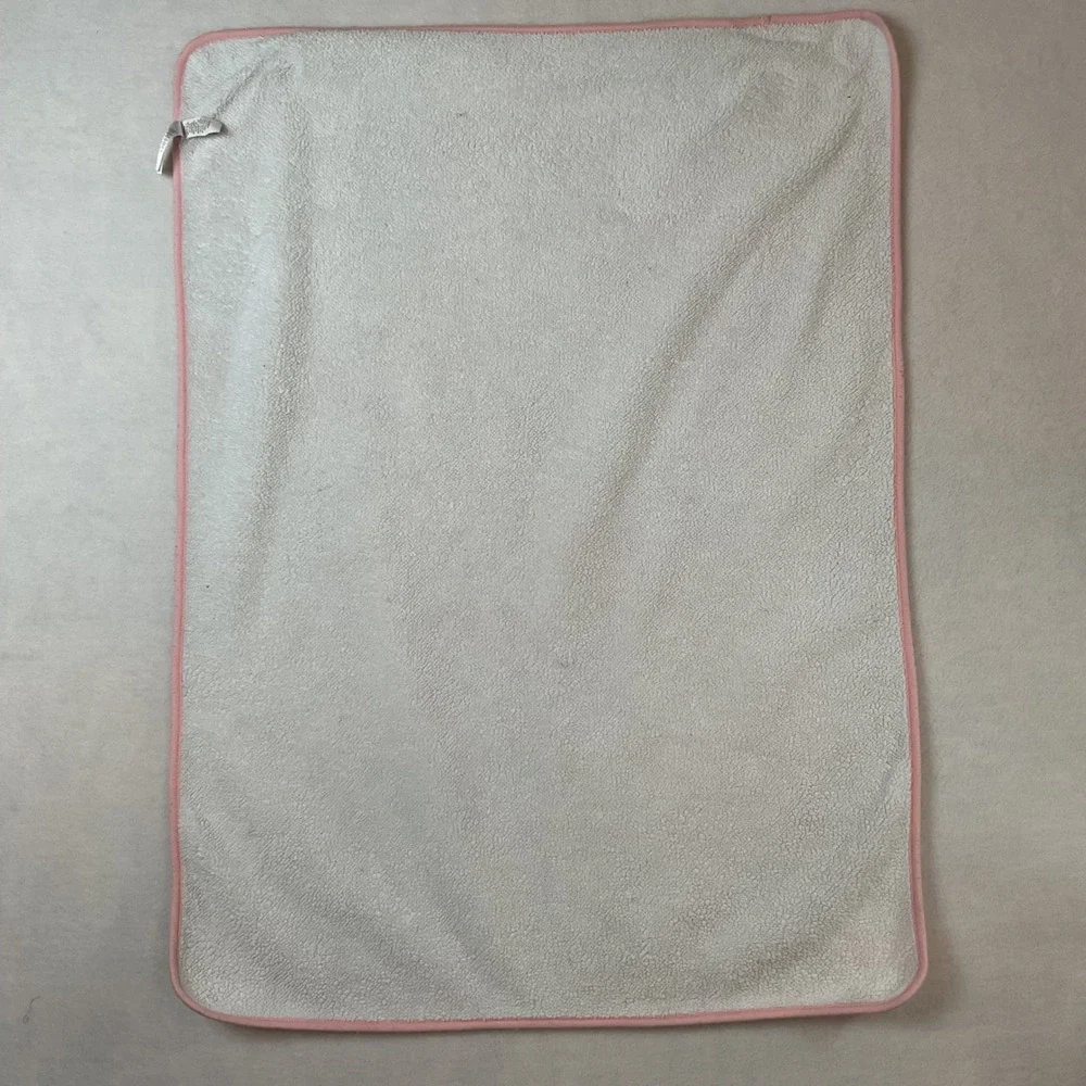 Bundles Baby Place Blanket Pink Floral Rose Sherpa White 30x38